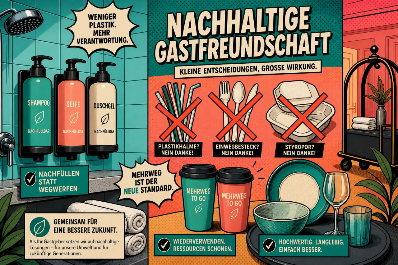 Plastik & Müll vermeiden: Mehrweg im Hotelbetrieb