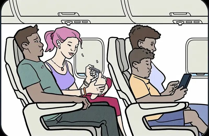 Flugetikette spaltet junge und ältere Reisende